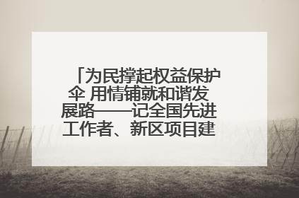 为民撑起权益保护伞 用情铺就和谐发展路——记全国先进工作者、新区项目建设中心干部卢小勇